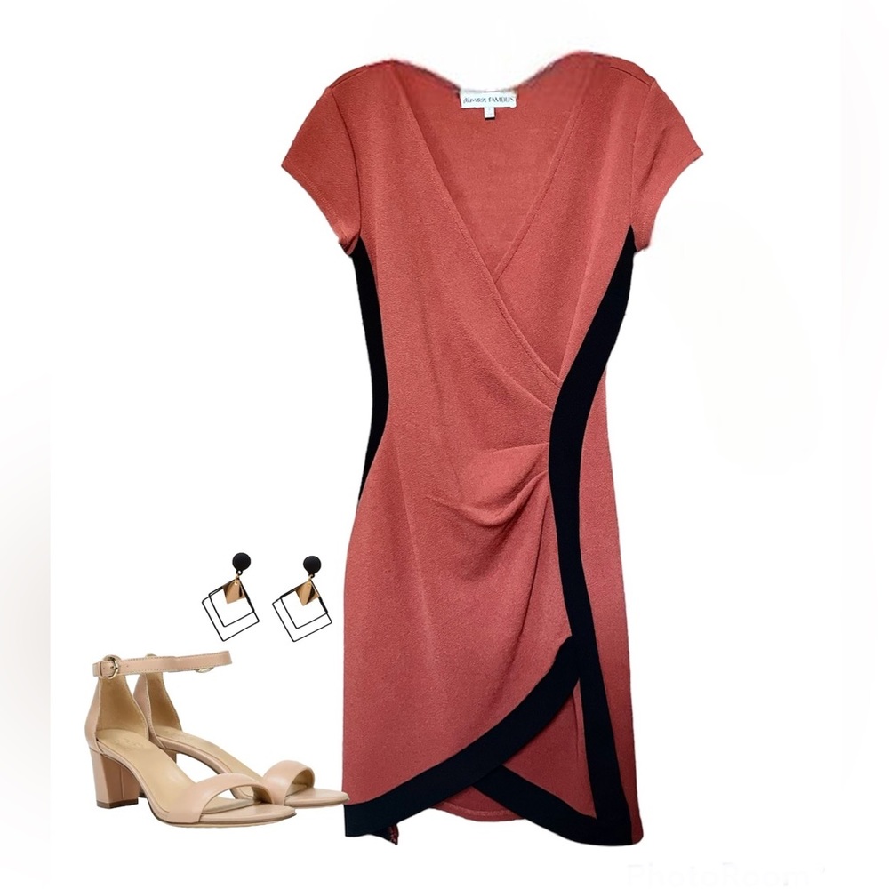 Almost Famous Wrap Me Up Mini Dress-Rust
